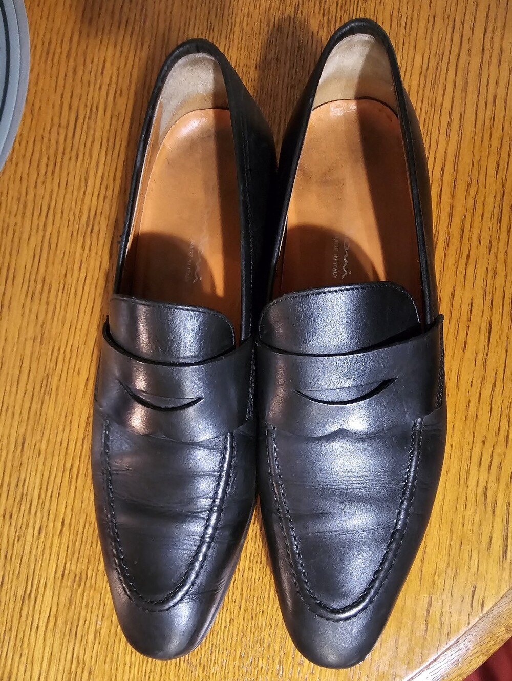 Santoni 8087 Black Gavin Penny Loafer Men Sz 11 1/2 D